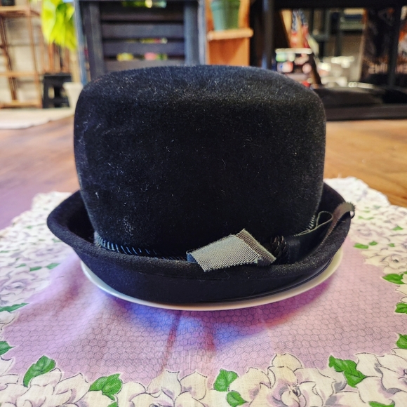 🎼Vintage 1950s Peachbloom Velour Rolled Brim Hat🖤 - Picture 7 of 10